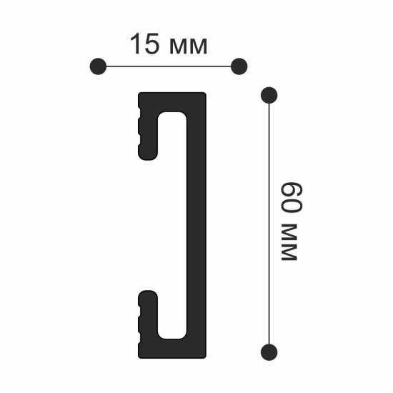 Плинтус экополимер напольный Солид 60х15х2000 мм белый (2 UHD 09/60D)