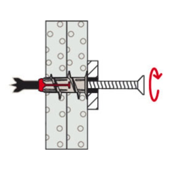 Дюбель для листовых материалов Fischer DuoBlade 15x44 мм нейлон (6 шт.)
