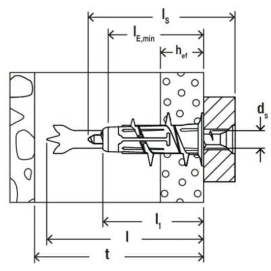 Дюбель для листовых материалов Fischer DuoBlade 15x44 мм нейлон (50 шт.)