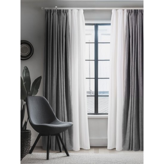 Карниз настенный металлический двухрядный профильный Хай-тек 200 см сталь (171.123)