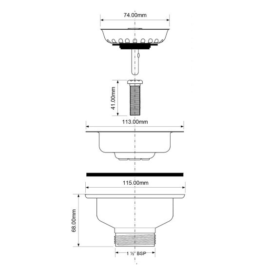 Выпуск для мойки McAlpine 3 1/2 полярный белый (MRSKW7-PWG)