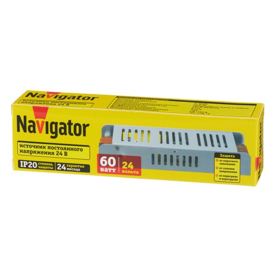 Блок питания для светодиодной ленты Navigator ND-P60 220/24 В 60 Вт IP20 (95447)