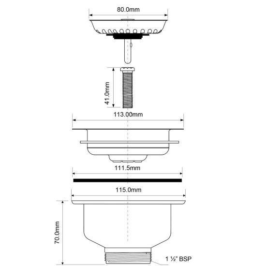 Выпуск для мойки McAlpine 3 1/2 античная бронза (MRSKW7-AB)
