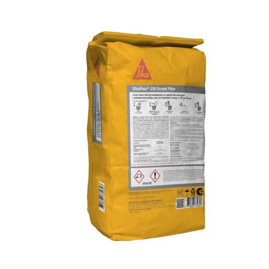 Ровнитель (стяжка пола) первичный Sikafloor-258 Screed Fiber быстротвердеющий армированный 25 кг