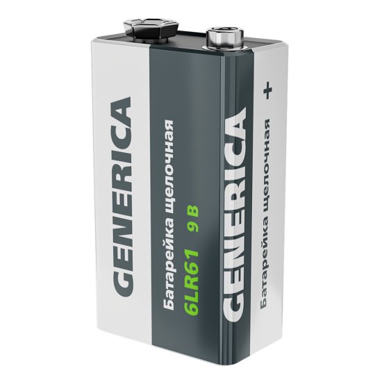Батарейка Generica Alkaline 9V крона 6LR61 9 В (1 шт.) (ABT-6LR619V-ST-L02-G/5028)