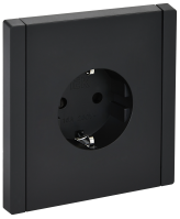 Розетка встраиваемая IEK Forte&Piano с заземлением со шторками 250 В цвет черный