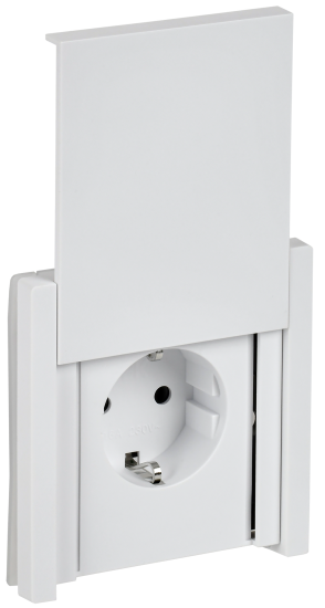 Розетка встраиваемая IEK Forte&Piano с заземлением с крышкой и шторками цвет белый