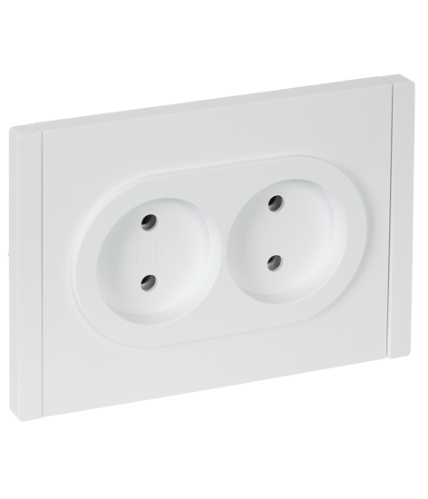 Розетка встраиваемая двойная IEK Forte&Piano без заземления цвет белый