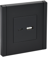 Розетка встраиваемая USB IEK Forte&Piano цвет черный