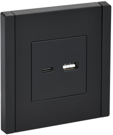 Розетка встраиваемая USB IEK Forte&Piano цвет черный