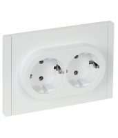 Розетка встраиваемая двойная IEK Forte&Piano с заземлением цвет белый