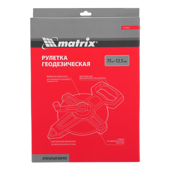 Рулетка Matrix 31431 75 м x 12.5 мм