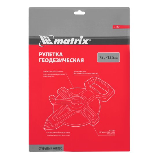 Рулетка Matrix 31431 75 м x 12.5 мм