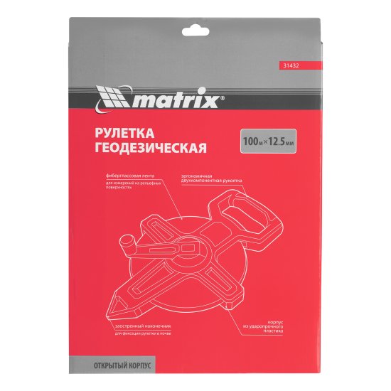 Рулетка Matrix 31432 100 м x 12.5 мм
