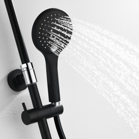Душевая система WasserKraft Elbe 7400 с верхним душем с лейкой с изливом черная (A17401)
