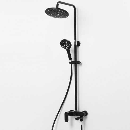 Душевая система WasserKraft Elbe 7400 с верхним душем с лейкой с изливом черная (A17401)
