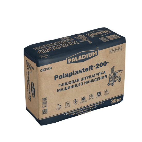 Штукатурка машинного нанесения гипсовая влагостойкая Paladium PalaplasteR-200 30 кг