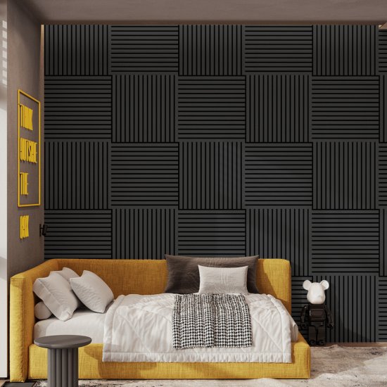 Панель акустическая 600х600х9 мм Stella black lead 0,36 кв.м