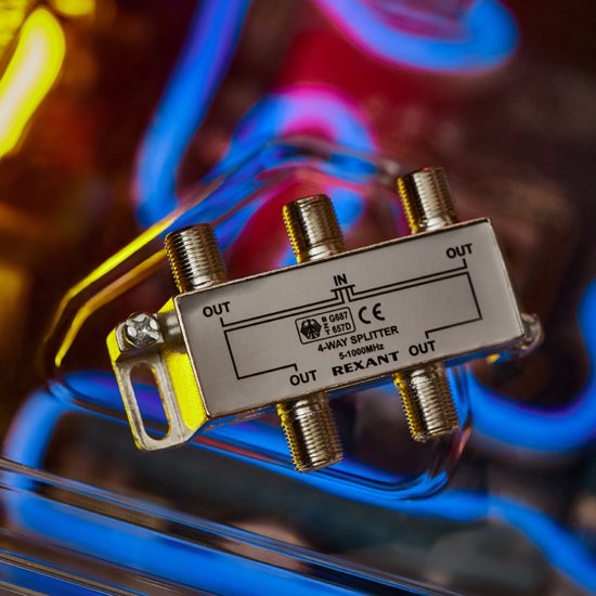 Разветвитель ТВ-сигнала с байпасом ТВх4 F-разъем