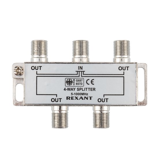 Разветвитель ТВ-сигнала с байпасом ТВх4 F-разъем