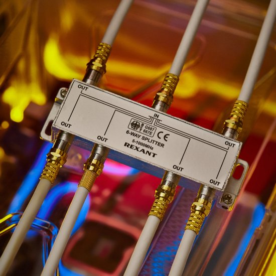 Разветвитель ТВ-сигнала с байпасом ТВх6 F-разъем