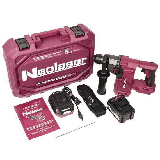 Перфоратор аккумуляторный SDS-plus Neolaser NRH-204, 20 В 4 Ач, 3.7 Дж