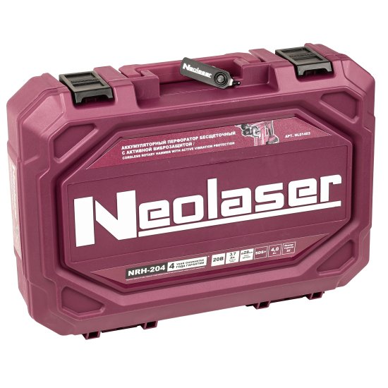 Перфоратор аккумуляторный SDS-plus Neolaser NRH-204, 20 В 4 Ач, 3.7 Дж