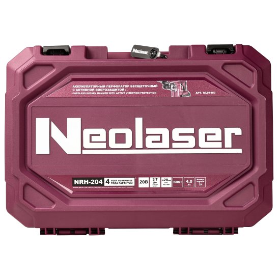 Перфоратор аккумуляторный SDS-plus Neolaser NRH-204, 20 В 4 Ач, 3.7 Дж