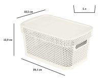 Корзина для хранения Плес 5л прямоугольная цвет белый