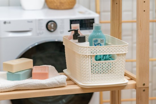 Корзина для хранения Плес 5л прямоугольная цвет белый