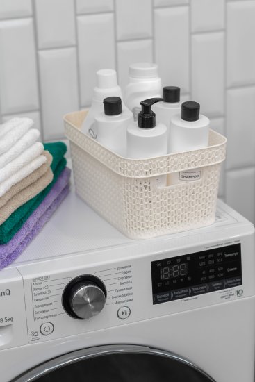 Корзина для хранения Плес 5л прямоугольная цвет белый