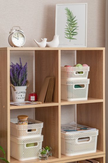 Корзина для хранения Плес 11л прямоугольная цвет белый