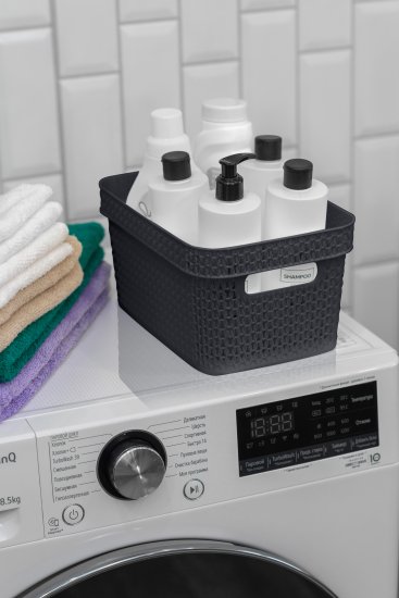 Корзина для хранения Плес 5л прямоугольная цвет серый