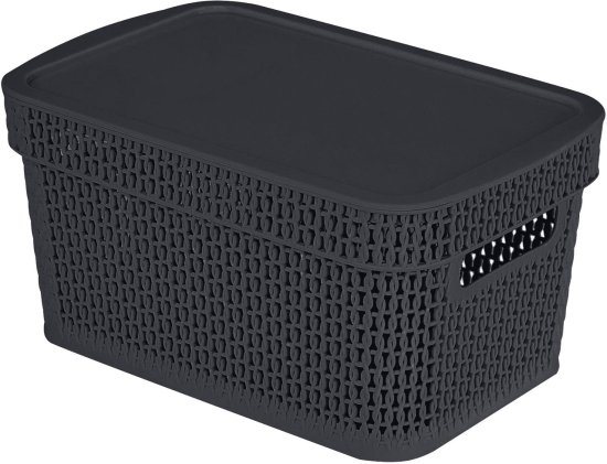 Корзина для хранения Плес 5л прямоугольная цвет серый