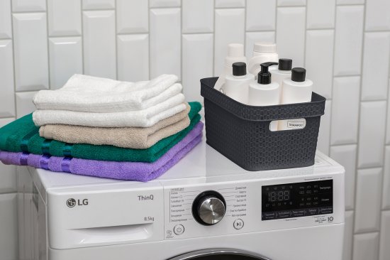 Корзина для хранения Плес 5л прямоугольная цвет серый