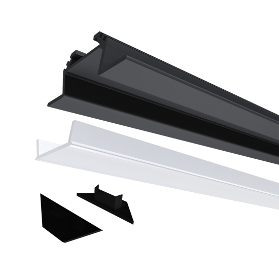 Профиль угловой Apeyron для светодиодной ленты алюминиевый 10 мм 2 м накладной цвет черный