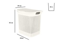 Корзина для белья Плес 35л прямоугольная цвет белый