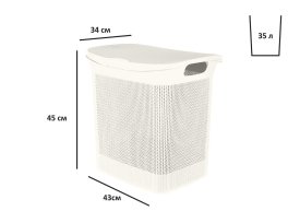 Корзина для белья Плес 35л прямоугольная цвет белый