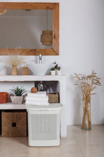 Корзина для белья Плес 35л прямоугольная цвет белый