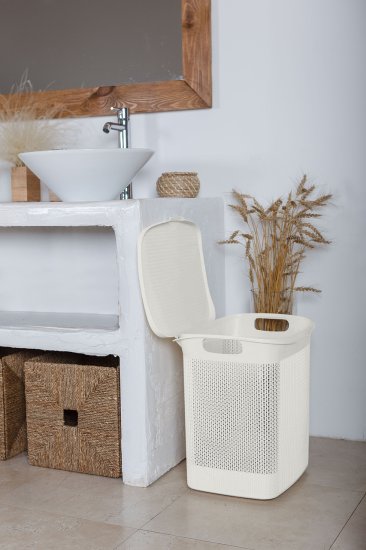 Корзина для белья Плес 35л прямоугольная цвет белый