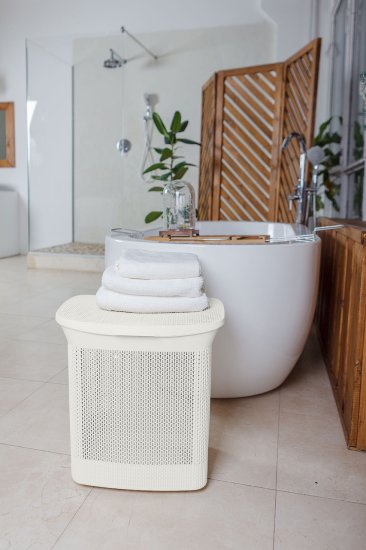 Корзина для белья Плес 35л прямоугольная цвет белый