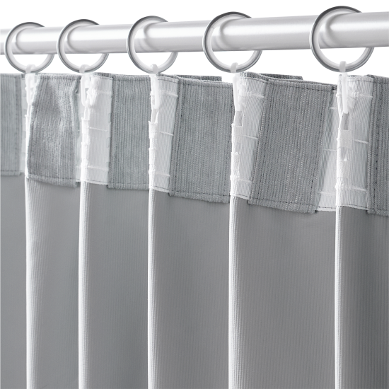 Штора на ленте со скрытыми петлями блэкаут KREAFORTA Auriane 200x280 см цвет серый