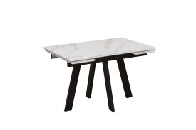 Стол обеденный Rio Stone раскладной 120-180x75 см прямоугольник металл/стекло цвет бело-черный