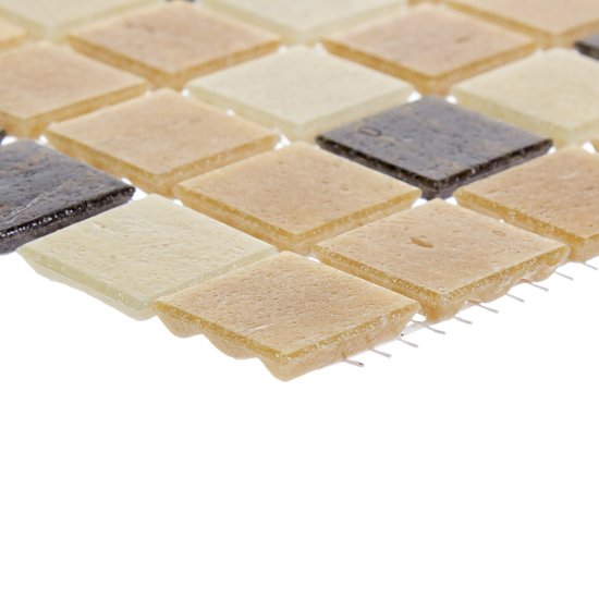 Мозаика стеклянная KREAFORTA бежево-коричневая 327x327x4 мм