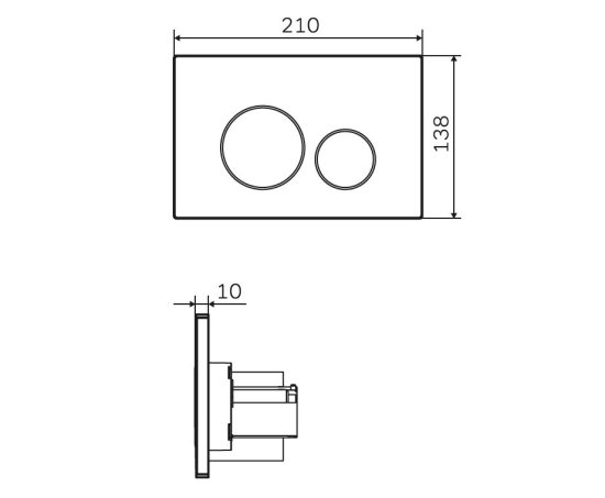Панель смыва для инсталляции AM.PM L I049099LM, пневматическая, пластик, цвет золото матовое