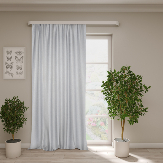 Штора на ленте Горжель 200x280 см цвет серебро