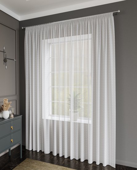 Тюль на ленте Miamoza Снежок 300x280 см цвет белый