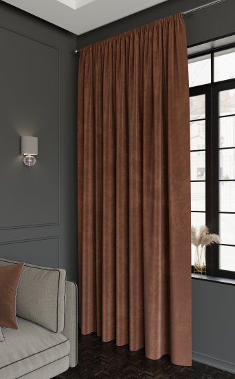Штора на ленте Miamoza Silky 200x280 см цвет терракотовый