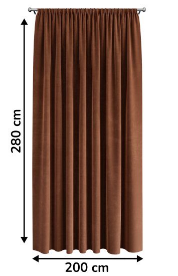 Штора на ленте Miamoza Silky 200x280 см цвет терракотовый