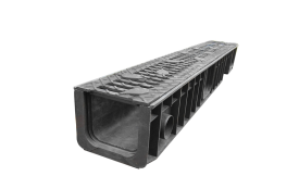Лоток водоотводный ЛВ 14,5*13,5 DN100 h135 C250, пластиковый с чугунной решеткой